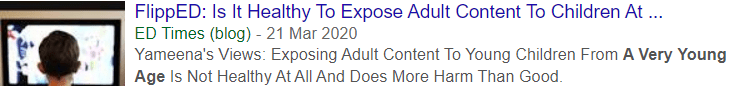 Exposing adult content to young children from a very young age is not healthy.